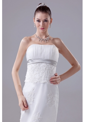 Mermaid Strapless Hottest Wedding Dress With Brush Train