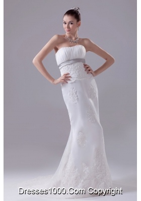 Mermaid Strapless Hottest Wedding Dress With Brush Train