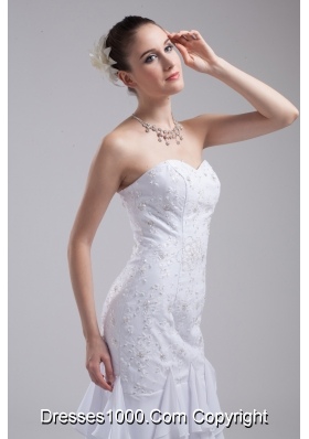 Mermaid Sweetheart Embroidery Ruffles Wedding Dress