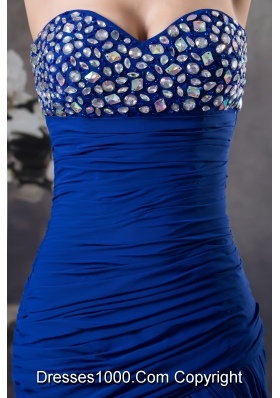 Rhinestone and Ruffled Layers Mermaid Royal  Blue Sweetheart 2013 Prom Dress