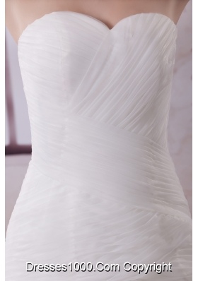 Ruffled Layers Mermaid Sweetheart Court Train Wedding Dress