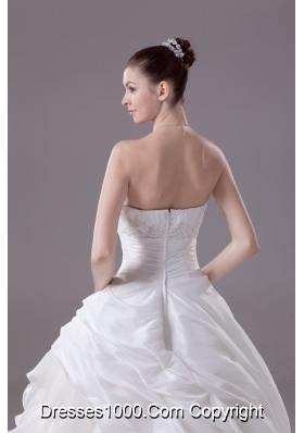 Ruffled Layers Strapless Chapel Train Princess Wedding Dress