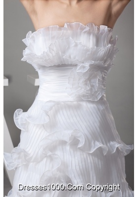 Ruffles Column / Sheath Strapless Long Wedding Dress