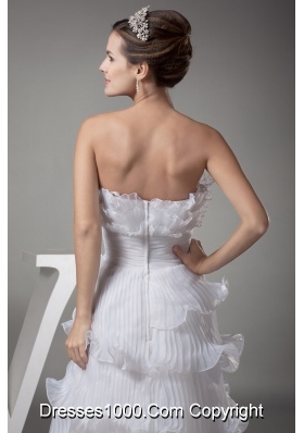 Ruffles Column / Sheath Strapless Long Wedding Dress