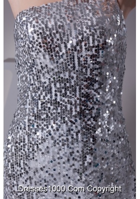 Sequin One Shoulder Column Floor-length Prom Dress