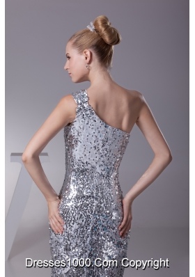 Sequin One Shoulder Column Floor-length Prom Dress