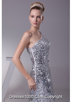 Sequin One Shoulder Column Floor-length Prom Dress