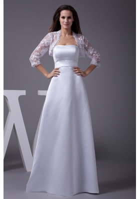 Strapless A-line Floor-length Wedding Dress