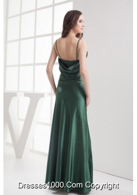 Straps Beading Long Dark Green Jacket Mother Of The Bride Dress