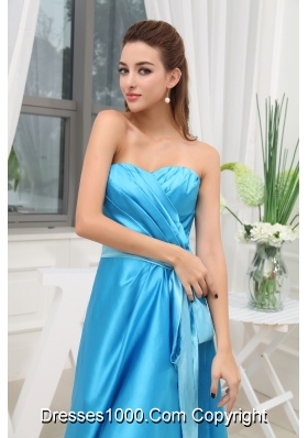 Sweetheart Ruching Sash Knee-length Prom Dress