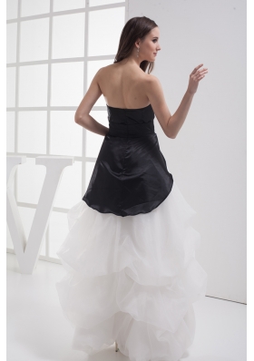 A-line Sweetheart High-low Pick-ups Wedding Dress