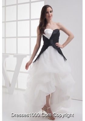 A-line Sweetheart High-low Pick-ups Wedding Dress