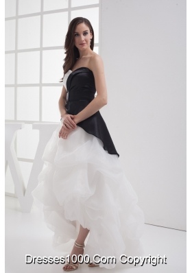 A-line Sweetheart High-low Pick-ups Wedding Dress