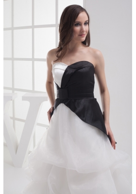 A-line Sweetheart High-low Pick-ups Wedding Dress