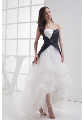 A-line Sweetheart High-low Pick-ups Wedding Dress