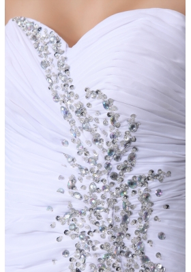 Beading White Sweetheart Mermaid  Brush Train 2013 Beautiful Prom Dress