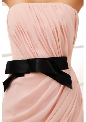 Pink Empire Belt and Ruching Strapless long 2013 Prom Dress