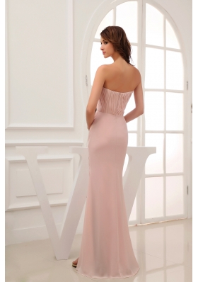 Pink Empire Belt and Ruching Strapless long 2013 Prom Dress