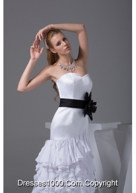 Mermaid Sweetheart Sashes Wedding Dress with Ruffled Layers in Party 2013