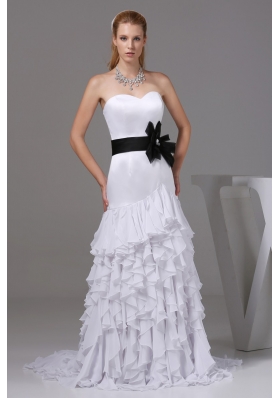 Mermaid Sweetheart Sashes Wedding Dress with Ruffled Layers in Party 2013