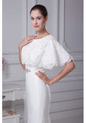 Mermaid Scoop Wedding Dress with Short Sleeves in 2013