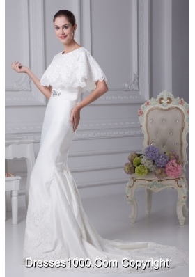 Mermaid Scoop Wedding Dress with Short Sleeves in 2013