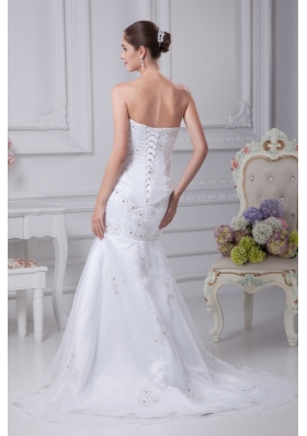 Mermaid Sweetheart Embroidery and Beading Wedding Dress in Spring 2013