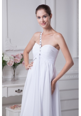 One Shoulder Empire Chiffon Wedding Gowns with Beading 2013