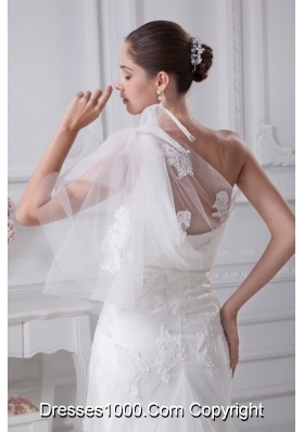 One Shoulder Sash Mermaid Wedding Dress with Tulle in 2013