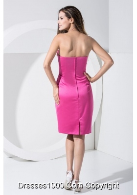 Strapless Bodice Knee-length Zipper-up Back Prom Dress with Pockets