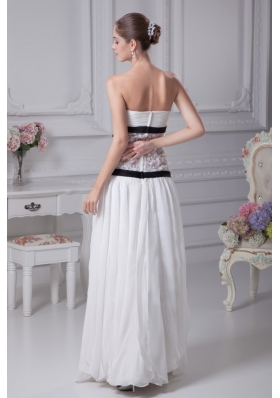 2013 Black Sashes Sweetheart Sheer lace Chiffon Bridal Gown