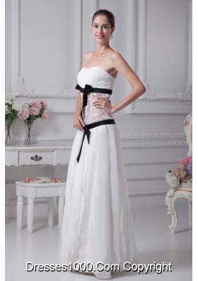 2013 Black Sashes Sweetheart Sheer lace Chiffon Bridal Gown