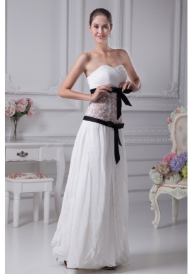 2013 Black Sashes Sweetheart Sheer lace Chiffon Bridal Gown