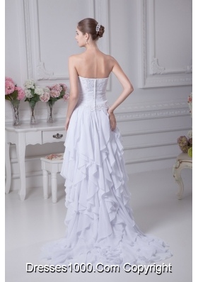 2013 New Sweetheart Ruffles Appliques Bridal Gown with Chiffon