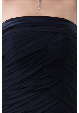 Brand New Strapless Ruched Black Prom Dress Knee-length