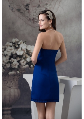 Recommended Blue Strapless Mini-length Prom Evening Prom Dress