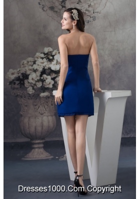 Recommended Blue Strapless Mini-length Prom Evening Prom Dress