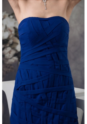 Recommended Blue Strapless Mini-length Prom Evening Prom Dress