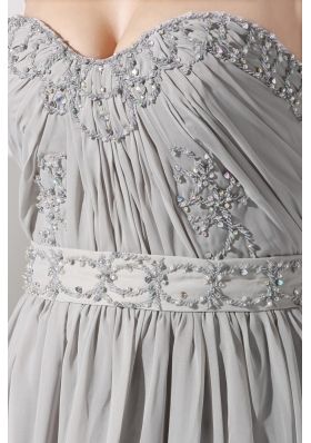 Ruching Beading and Appliques Decorated Prom Dresses with Sash