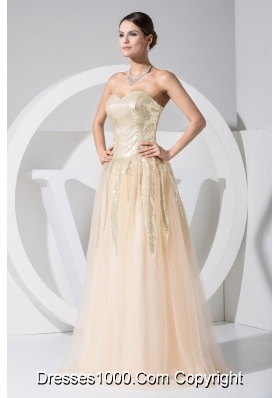 Sequins Decorasted Bodice Sweetheart Princess Prom Gown