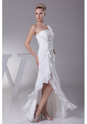 Sheath One Shoulder Ruching Floor-length Wedding Gowns For 2013