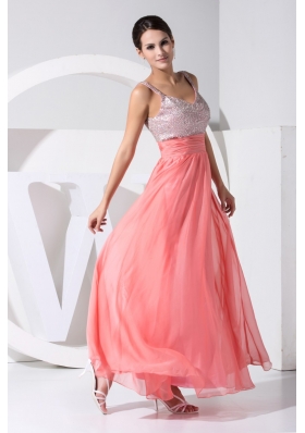 Strape A-line Sequin and Chiffon Ankle-length Cool -Beck Prom Dresses