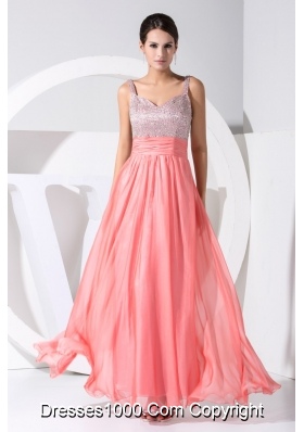 Strape A-line Sequin and Chiffon Ankle-length Cool -Beck Prom Dresses