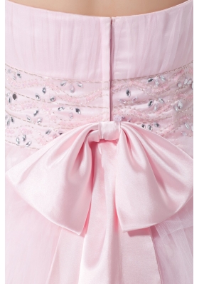 Sweetheart Prom Dress with Beadings Slit Ruffled Layers and Bowknot