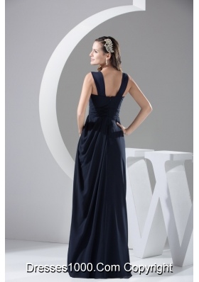 Wide Strapd Sweetheart Floor-length Zipper-up Back Prom Gown