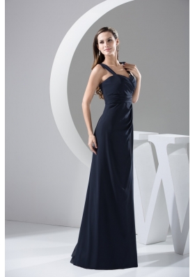 Wide Strapd Sweetheart Floor-length Zipper-up Back Prom Gown