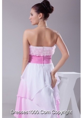 Asymmetrical Hemline Sweetheart Rose Pink Prom Dress for Ladies