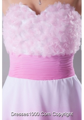 Asymmetrical Hemline Sweetheart Rose Pink Prom Dress for Ladies