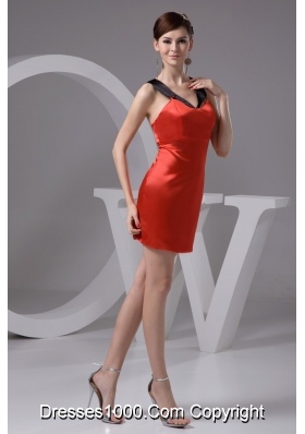 Black and Red V-neck Prom Dresses with Criss Cross Back 2013