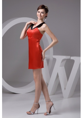 Black and Red V-neck Prom Dresses with Criss Cross Back 2013